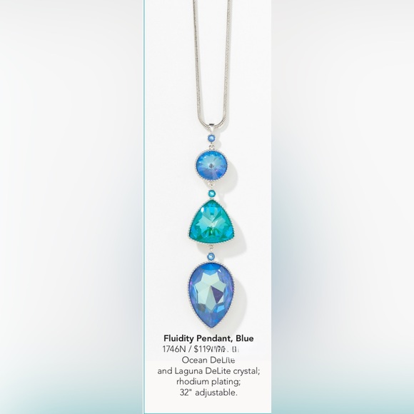Swarovski Jewelry - Touchstone Crystal by Swarovski FLUIDITY pendant necklace fully adjustable BNIB